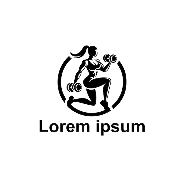 diseño del logotipo del gimnasio femenino vectorial
