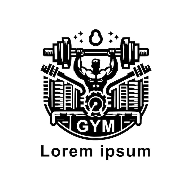 Diseño del logotipo del gimnasio vectorial