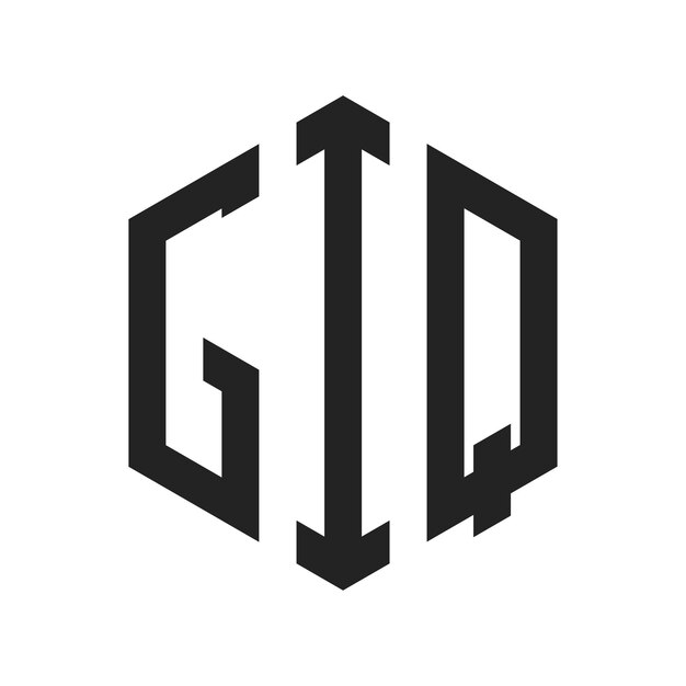 Diseño del logotipo GIQ Letra inicial GIQ Monograma Logotipo con forma de hexágono
