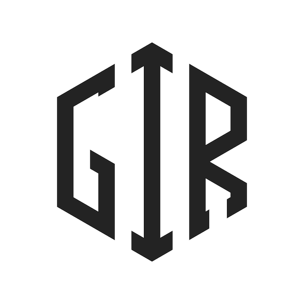 Diseño del logotipo de GIR Letra inicial GIR Monograma Logotipo con forma de hexágono