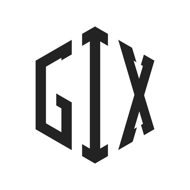 Diseño del logotipo de GIX Letra inicial GIX Monograma Logotipo con forma de hexágono