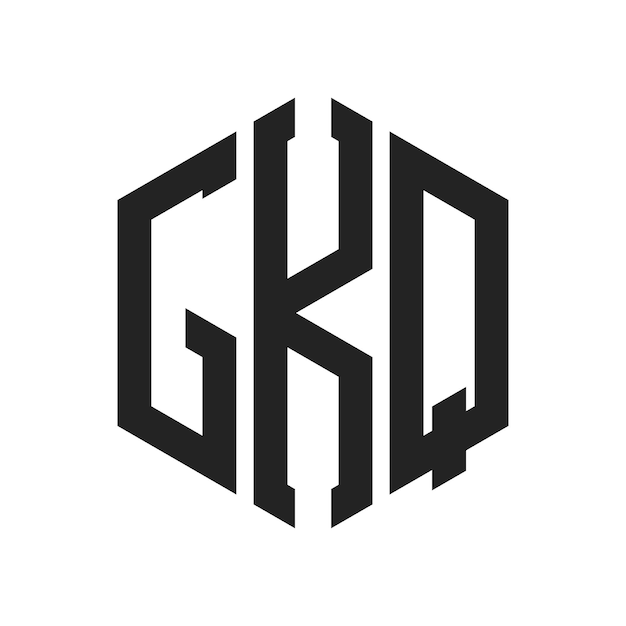 Diseño del logotipo de GKQ Letra inicial GKQ Monograma Logotipo con forma de hexágono