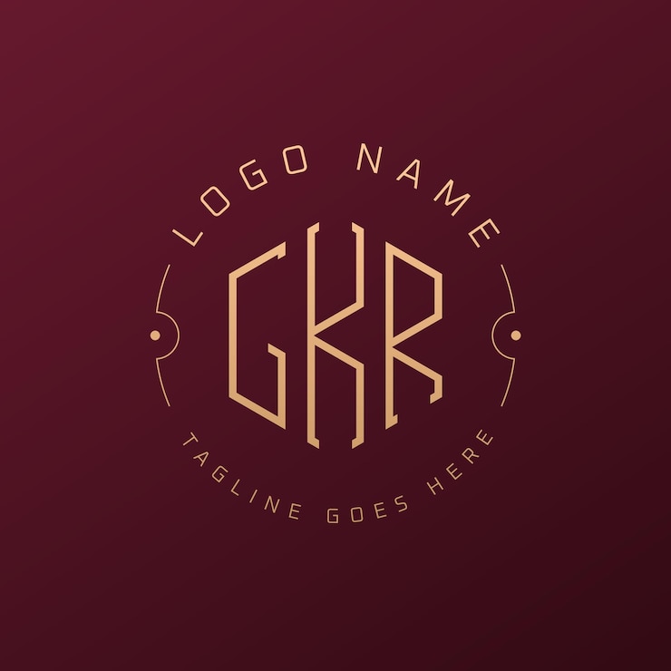 Vector diseño de logotipo de gkr de lujo letra elegante gkr monograma logotipo minimalista poligono plantilla de diseño de logotipo gkr