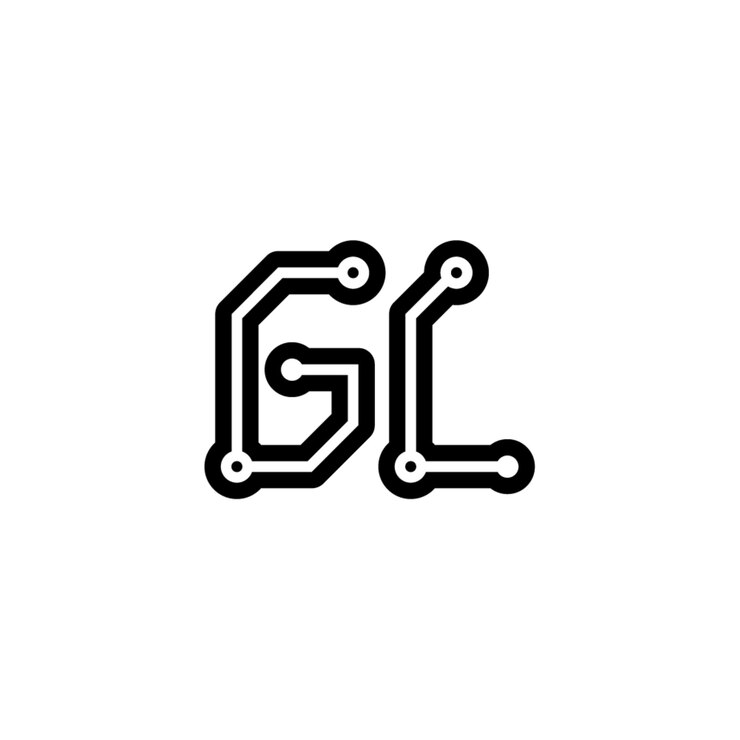 Vector el diseño del logotipo gl monograma letra nombre de texto símbolo monocromático logotipo carácter alfabético logotipo simple