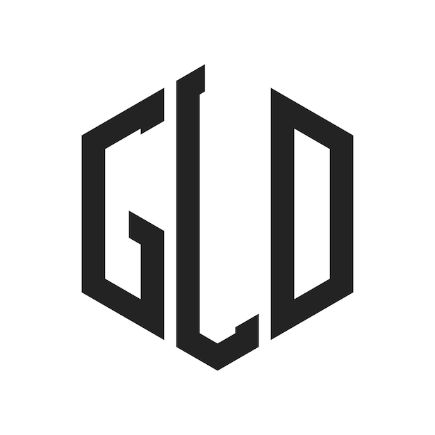 Diseño del logotipo GLD Letra inicial GLD Monograma Logotipo con forma de hexágono