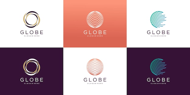 Diseño de logotipo global con concepto creativo único Vector Premium