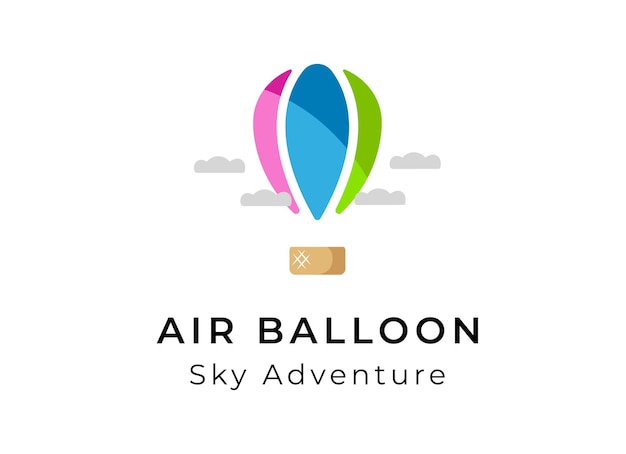 Diseño de logotipo de globo de aire vector de logotipo de aventura de globo de aire