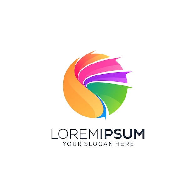 Diseño de logotipo de globo colorido abstracto