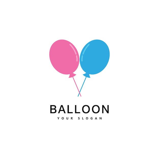 Diseño de logotipo de globo. Concepto de logotipo de felicidad. Símbolo de globo de aire de celebración.