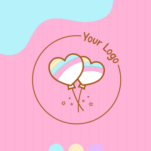 Diseño del logotipo de globo de corazón Vector