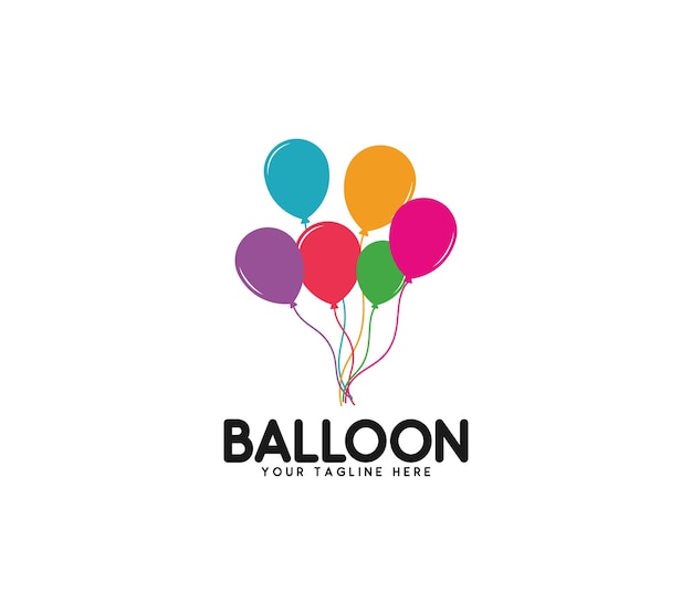 Diseño del logotipo del globo de la fiesta Ilustración vectorial