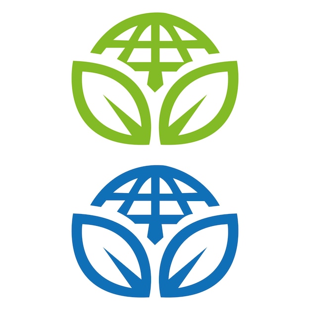 Diseño del logotipo globo y línea de hoja icono ilustración vectorial nuevo diseño de tronco