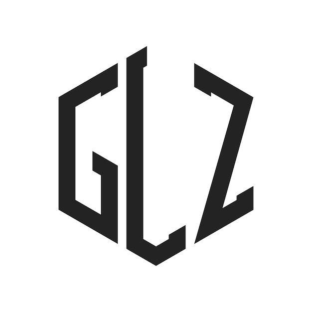Diseño del logotipo GLZ Letra inicial GLZ Monograma Logotipo con forma de hexágono