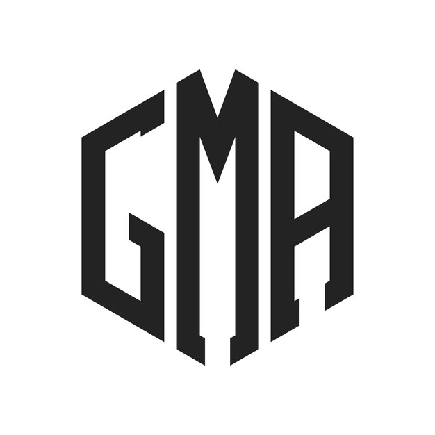 Diseño del logotipo de GMA Letra inicial GMA Monograma Logotipo con forma de hexágono