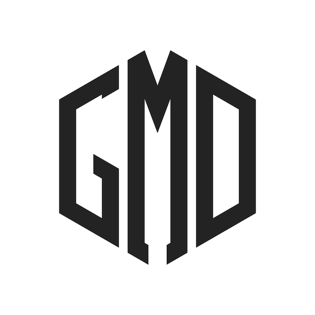 Diseño del logotipo de GMD Letra inicial Logotipo del monograma de GMD con forma de hexágono