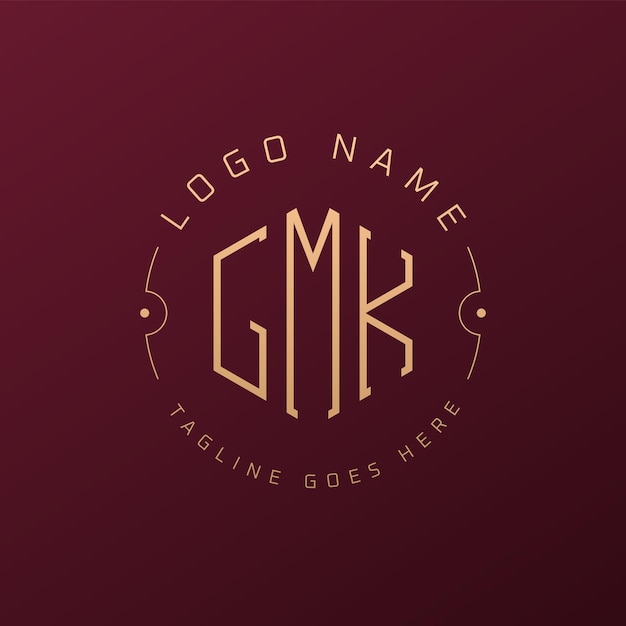 Diseño de logotipo de GMK de lujo Letra elegante GMK Monograma Logotipo minimalista Poligono plantilla de diseño de logotipo GMK
