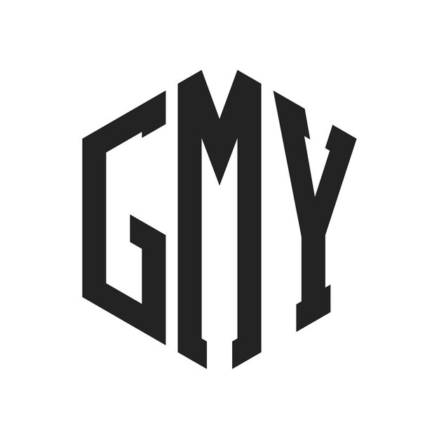 Diseño del logotipo de GMY Letra inicial Logotipo del monograma de GMY con forma de hexágono