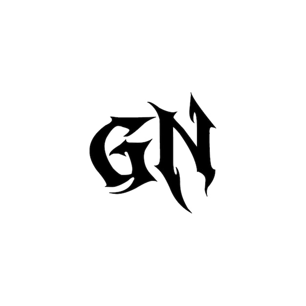 El diseño del logotipo GN monograma letra nombre de texto símbolo monocromático logotipo carácter alfabético logotipo simple