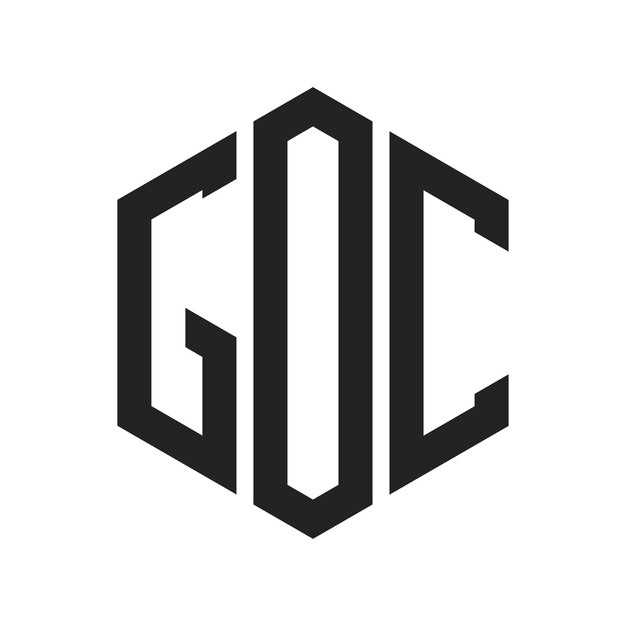 Diseño del logotipo de la GOC Letra inicial Logotipo del monograma de la GOP con forma de hexágono