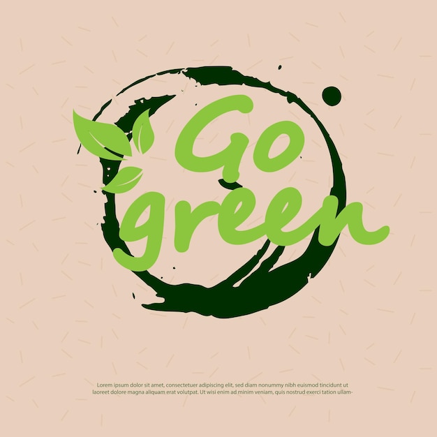 Diseño de logotipo gogreen con concepto de hojas verdes ecológicas naturales de salvar el mundo y ciudad ecológica