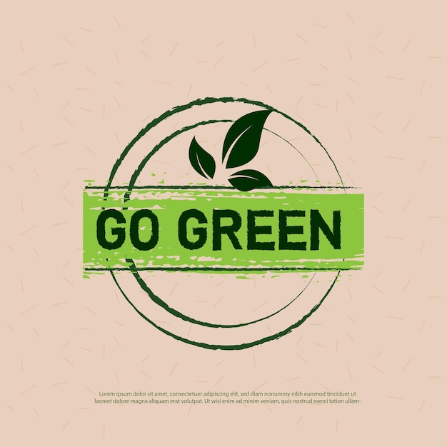 Diseño de logotipo gogreen con concepto de hojas verdes ecológicas naturales de salvar el mundo y ciudad ecológica