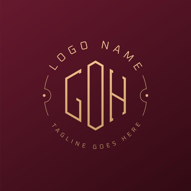 Diseño de logotipo de GOH de lujo Letra elegante Logotipo de monograma de GOH Poligono minimalista Plantilla de diseño de logotipo GOH