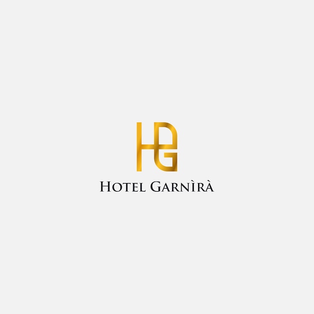 Vector diseño de logotipo gold simple letter hg