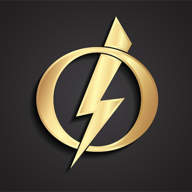 Diseño del logotipo de Golden Lightning Bolt