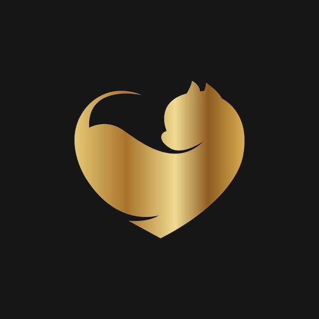 Diseño del logotipo de Golden Love and Cat