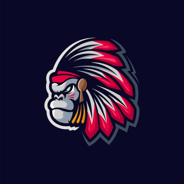 diseño de logotipo de gorila apache