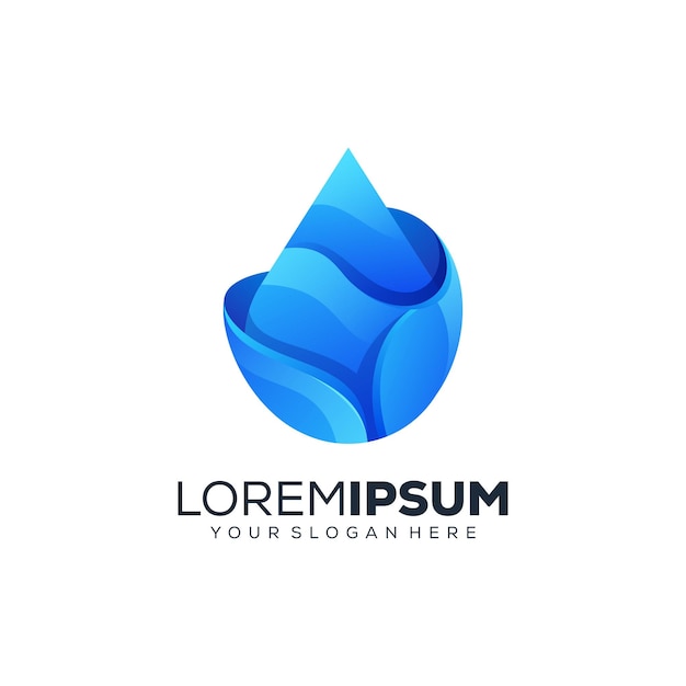 Diseño de logotipo de gota de agua abstracta