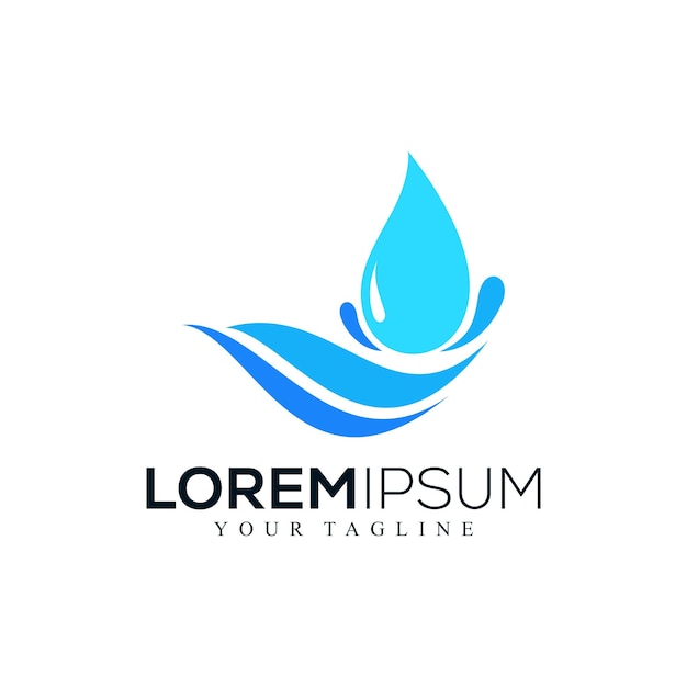 Diseño de logotipo de gota de agua abstracta
