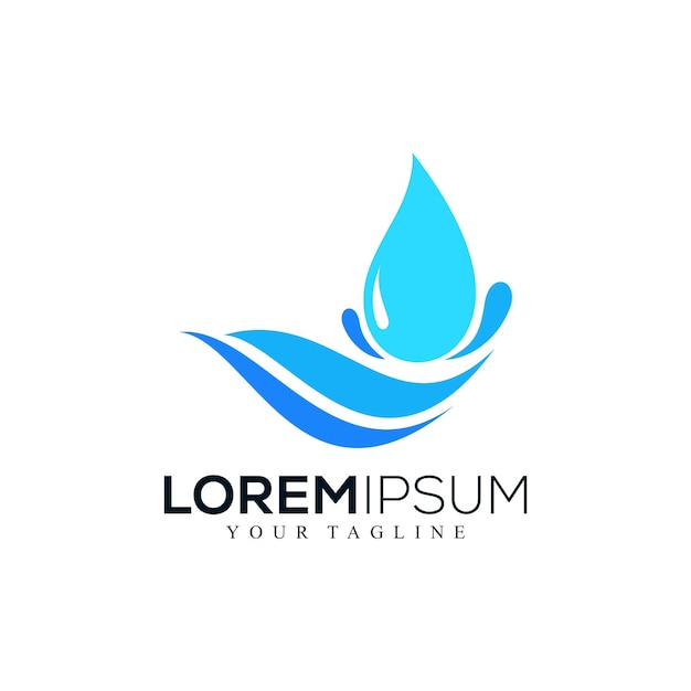 Diseño de logotipo de gota de agua abstracta