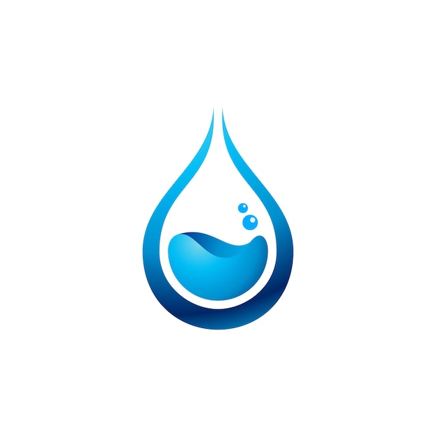 Diseño de logotipo de gota de agua azul