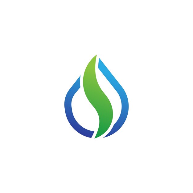 Diseño de logotipo de gota de agua sobre fondo blanco