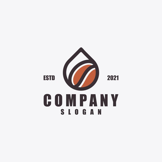 Diseño de logotipo de gota de café