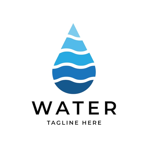 Diseño del logotipo de la gota de onda