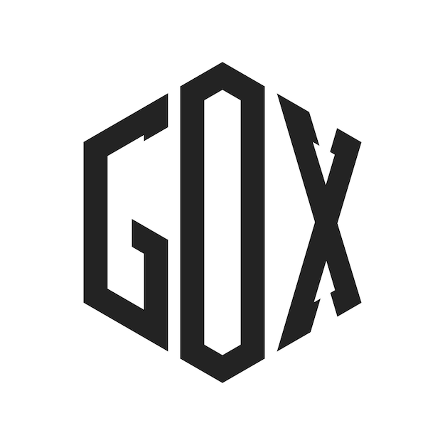 Diseño del logotipo GOX Letra inicial GOX Monograma Logotipo con forma de hexágono