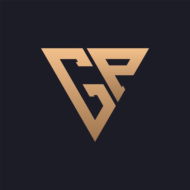 Diseño de logotipo GP Moderno Minimal Elegante y lujoso Logotipo GP Elegante Triángulo Monograma Letra Diseño de Logotipo GP para la identidad empresarial corporativa de la marca