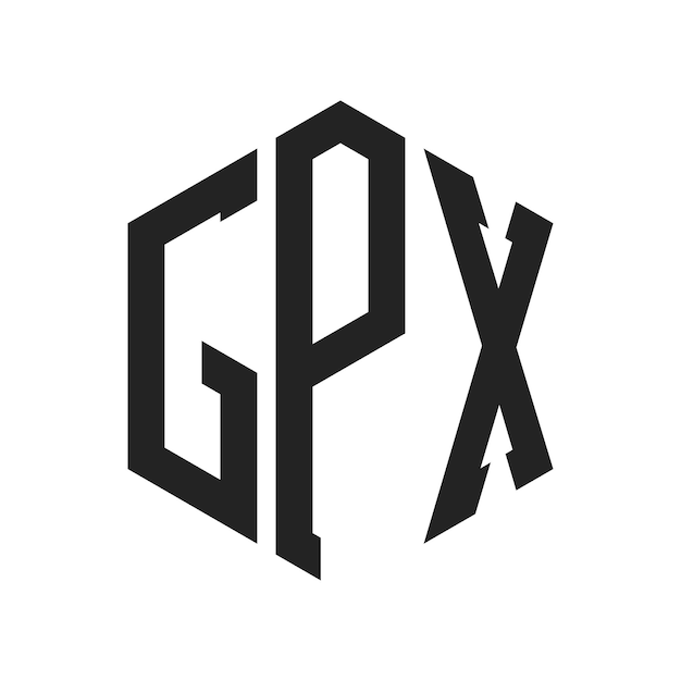 Diseño del logotipo de GPX Letra inicial Logotipo del monograma de GPX con forma de hexágono