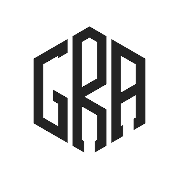 Diseño del logotipo de GRA Letra inicial GRA Monograma Logotipo con forma de hexágono