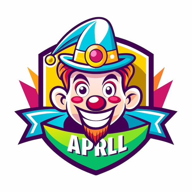 Vector diseño de logotipo gracioso de april fool