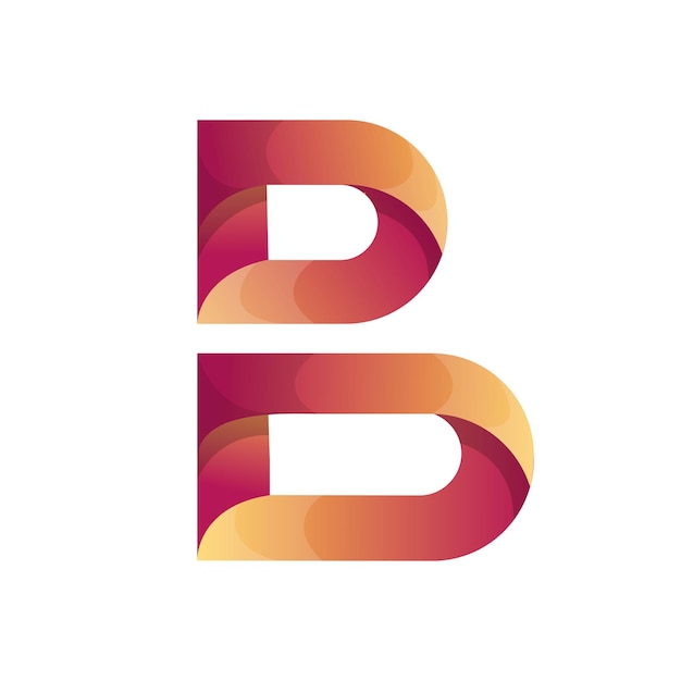 Diseño de logotipo de gradación de letra b