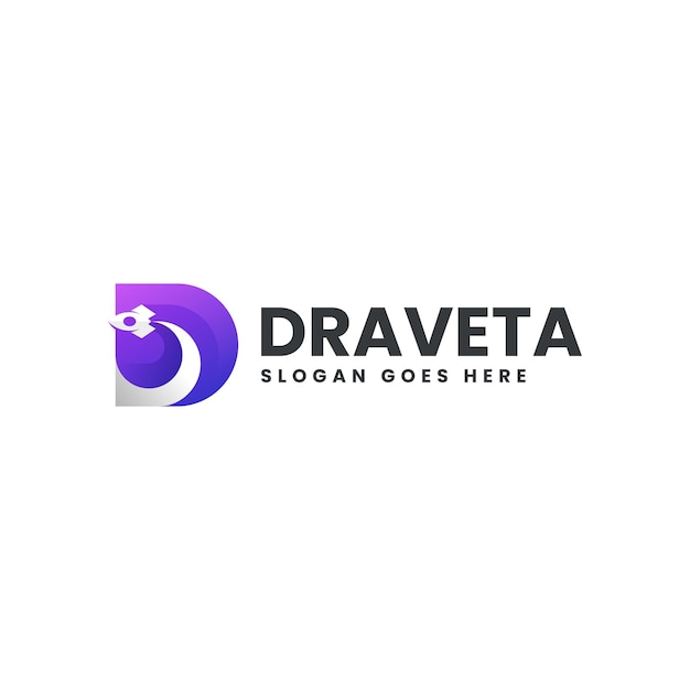 Diseño del logotipo de Gradient Modern Rocket D