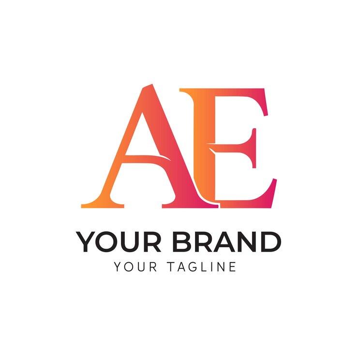 Vector diseño del logotipo con gradiente abstracto de la letra ae