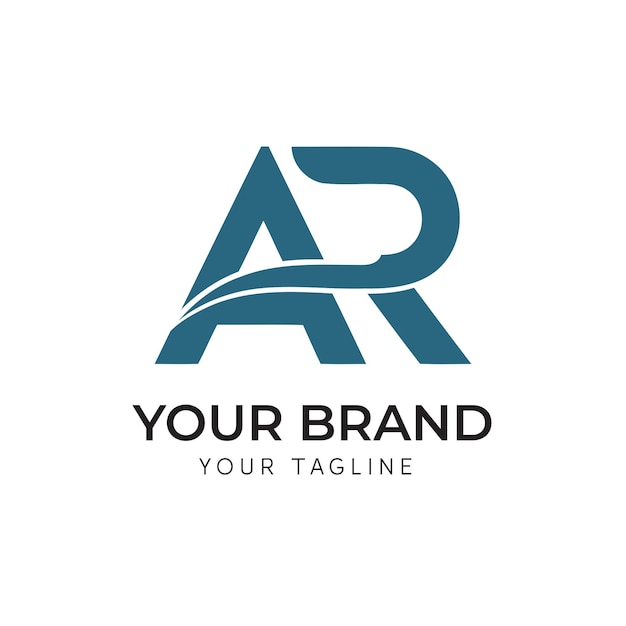 Diseño del logotipo de gradiente abstracto de letras AR