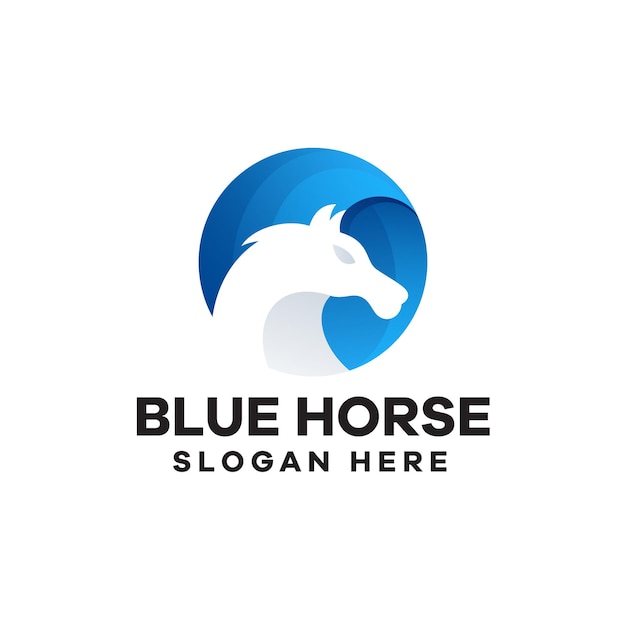 Diseño de logotipo de gradiente de caballo