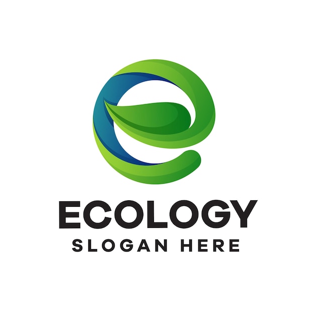 Vector diseño de logotipo de gradiente de ecología