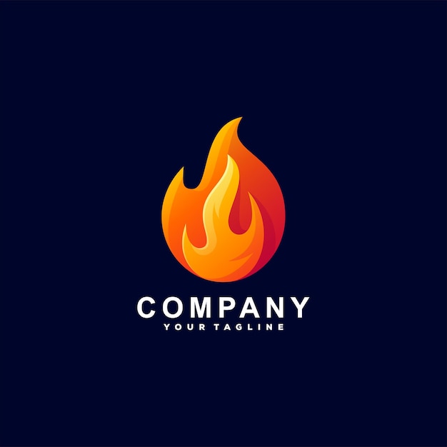 Diseño de logotipo de gradiente de fuego de llama