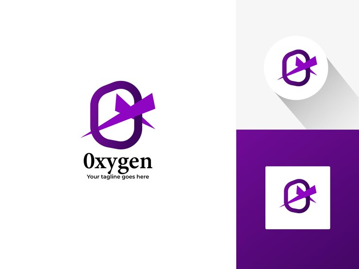 Vector diseño de logotipo de gradiente de icono o y x que se diseña para el nombre de oxígeno, diseño de logotipo minimalista